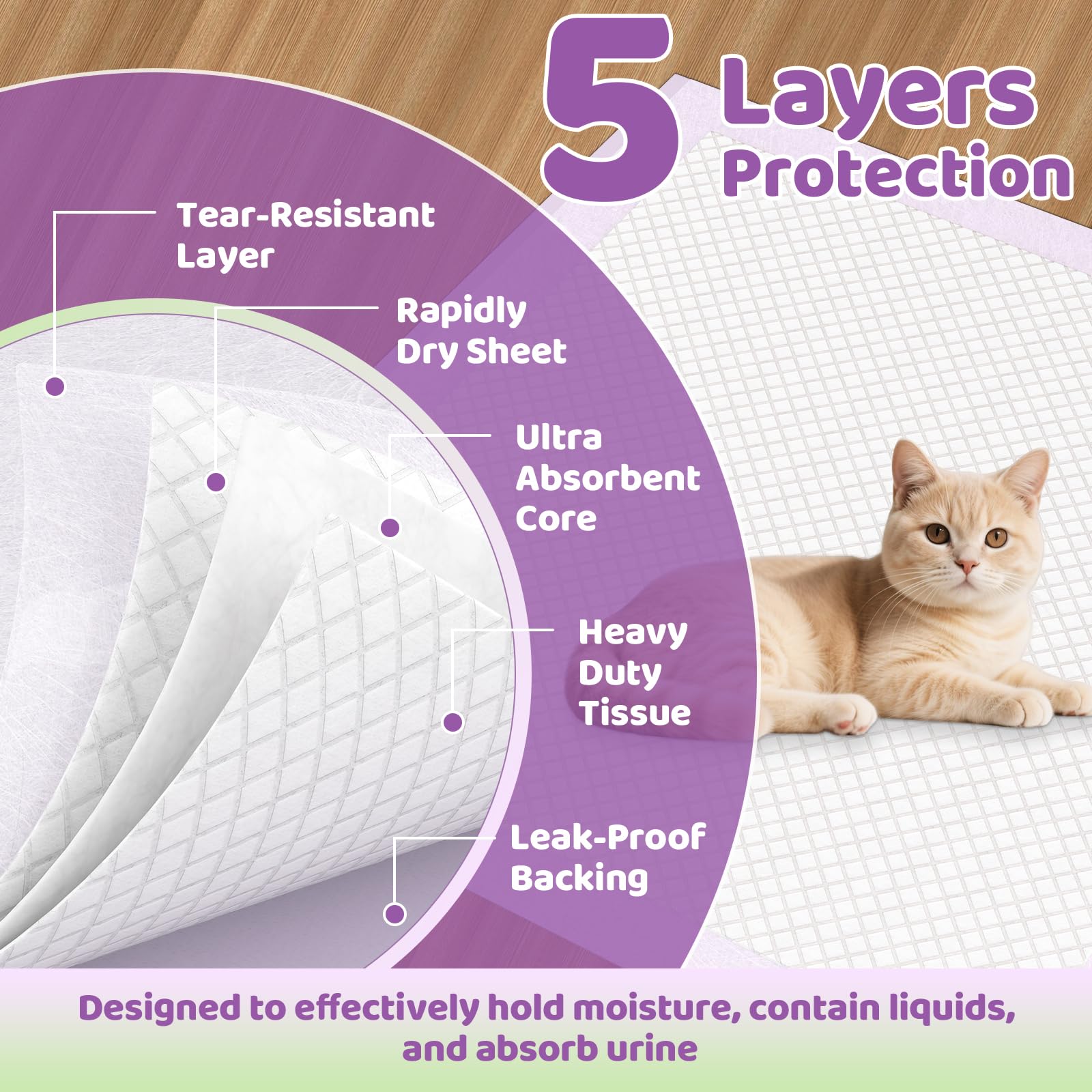 Red Rabbits gel-absorbent layer pad — quick liquid gel locking for mess control.