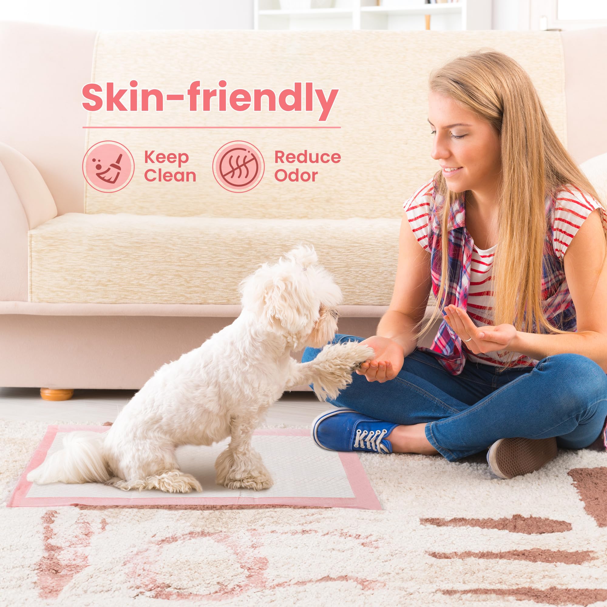 Red Rabbits pink house-training pad suitable for puppies and travel