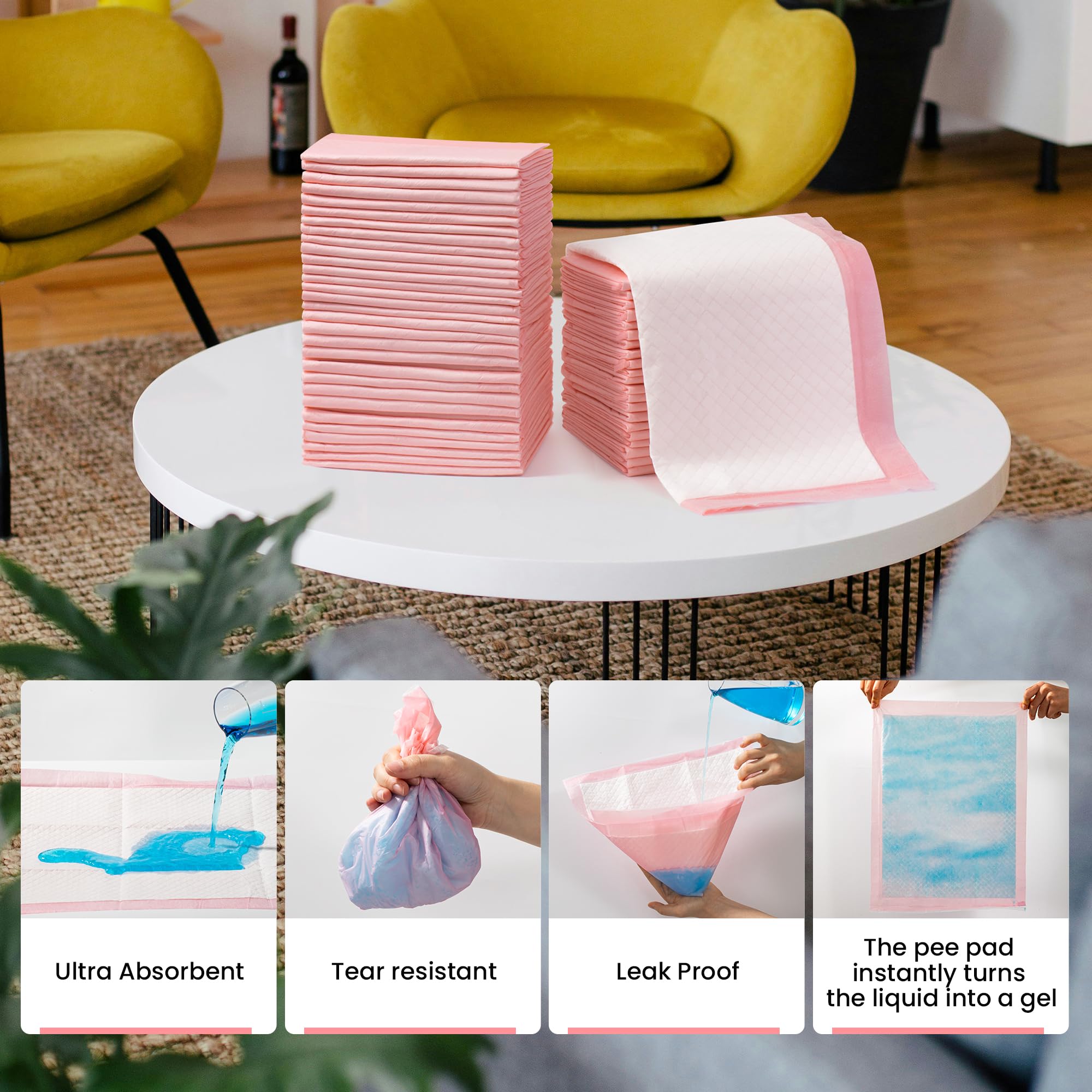 Red Rabbits pink pad highlighting ultra-absorbent core for moisture control