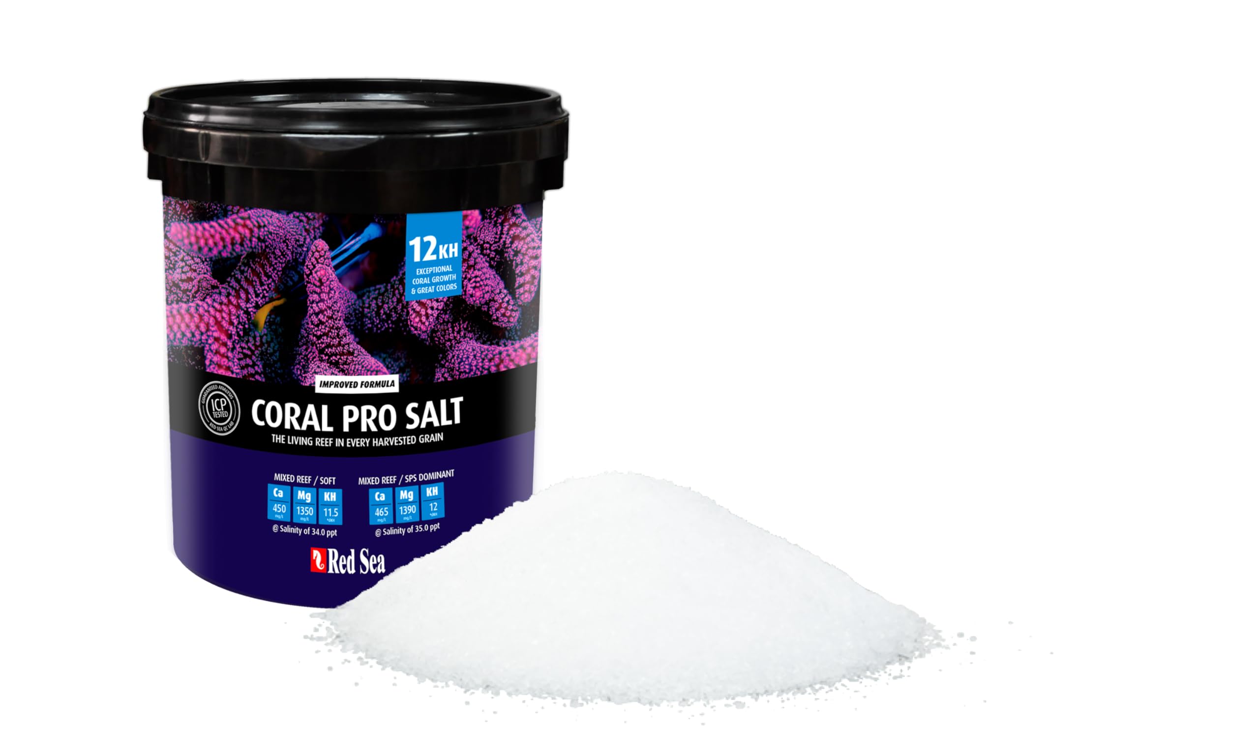 Dissolving Red Sea Coral Pro Reef Salt Mix in water for stable chemistry