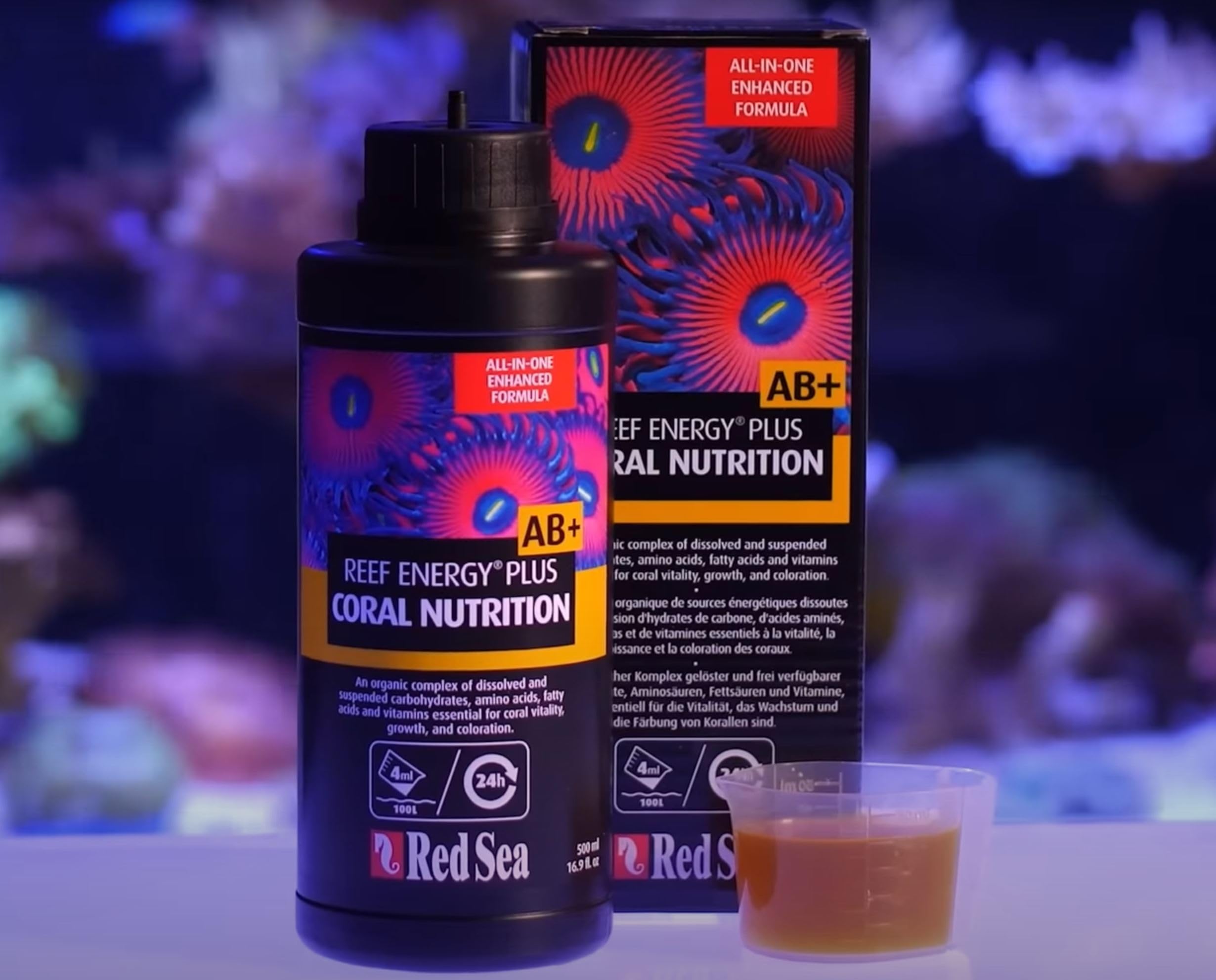 Red Sea Reef Energy Plus SPS color boost for bright polyp radiance.