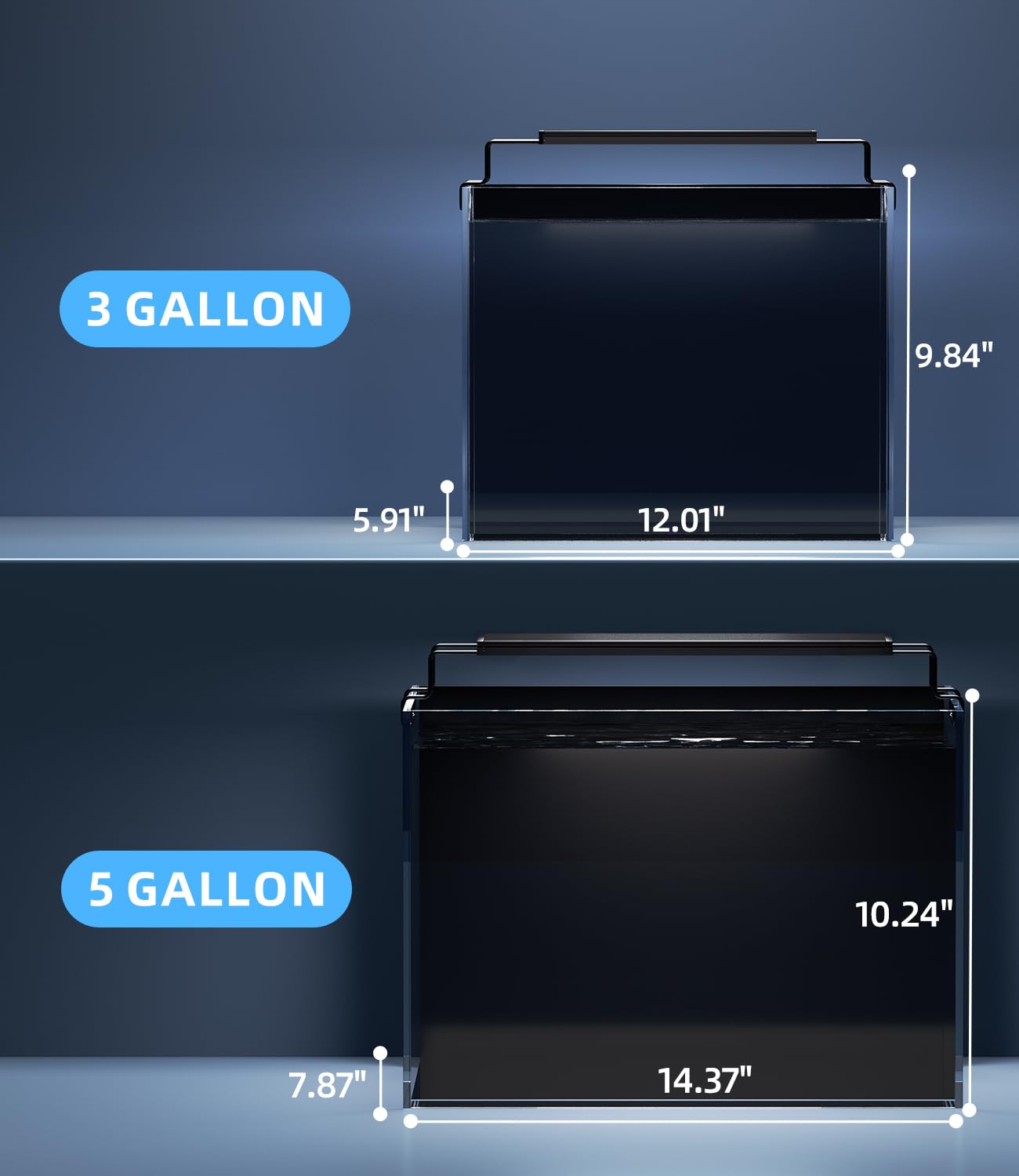 Red Tail Fish 3-gallon tank complete kit for beginner-friendly setup