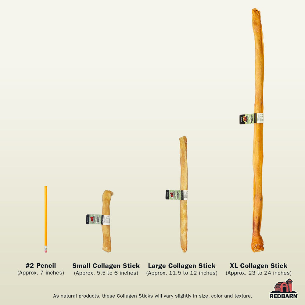 Redbarn beef collagen sticks ingredients-label closeup confirms single-ingredient, grain-free formula.