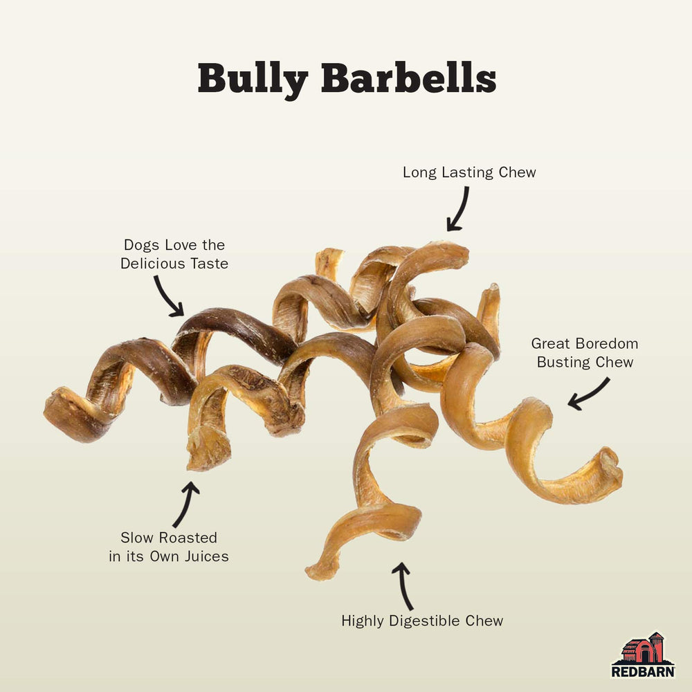 Redbarn Bully Springs bulk pack showing natural beefy chews for dogs