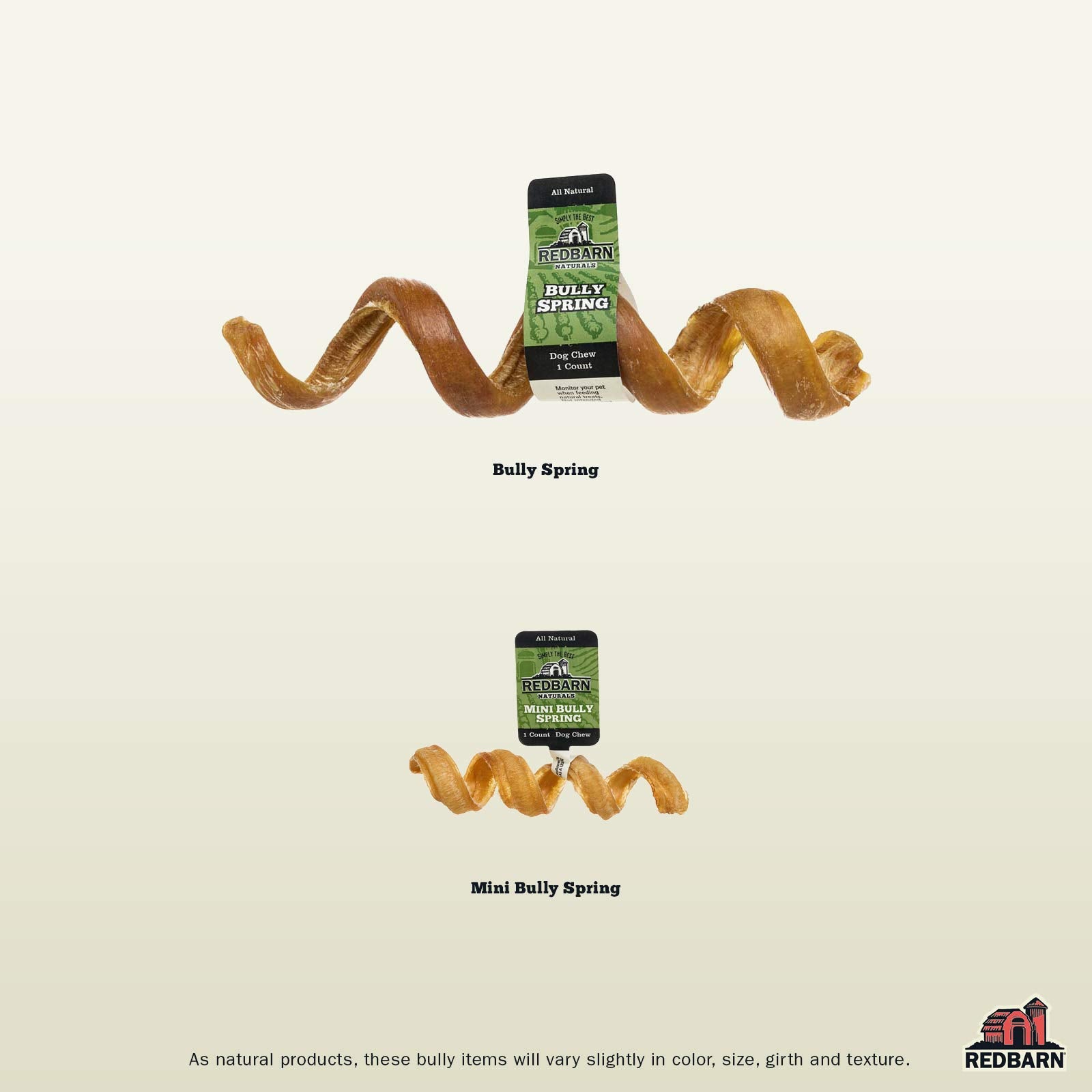 Redbarn Bully Springs bulk pack shown ready-to-serve natural dog treat