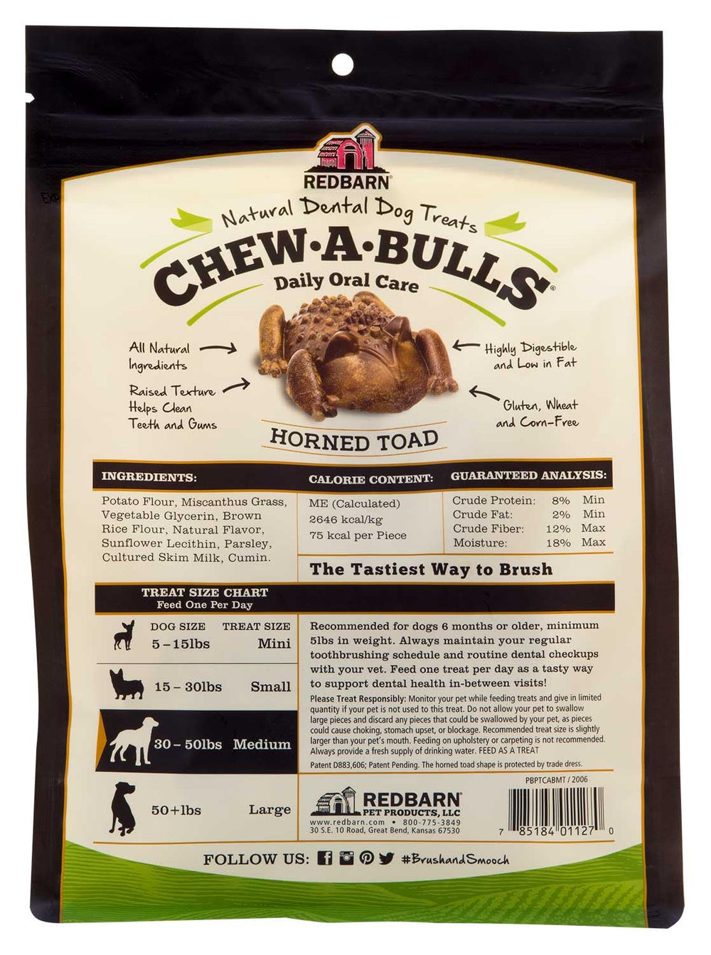 Redbarn Chew-A-Bulls texture close-up highlighting ridges for cleaning teeth.