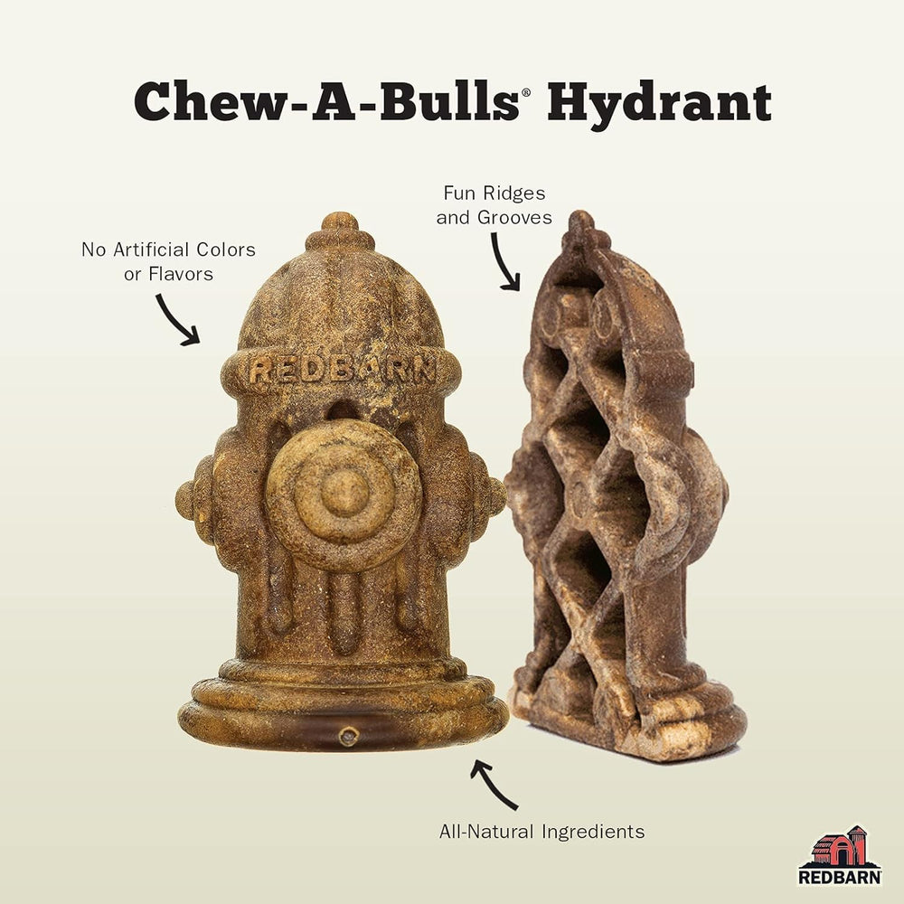 Redbarn Chew-A-Bulls toad-shaped chew promotes gum massage and cleaning.