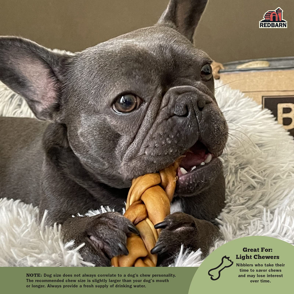 Redbarn Collagen Braid close-up texture highlights durable, digestible collagen sticks for dogs
