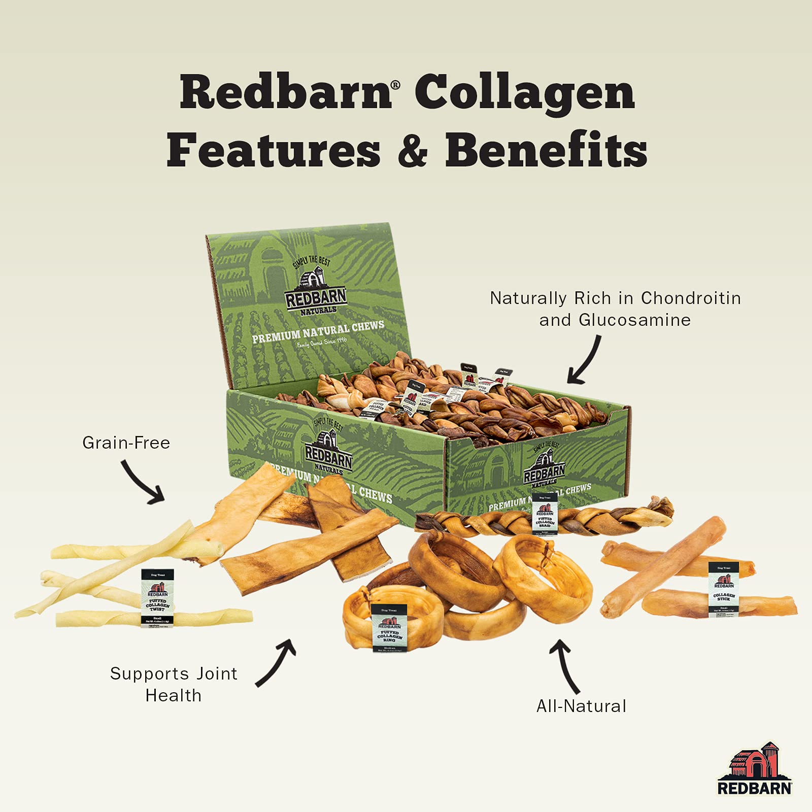 Redbarn Collagen Braid action shows a dog chewing for joint support and engagement