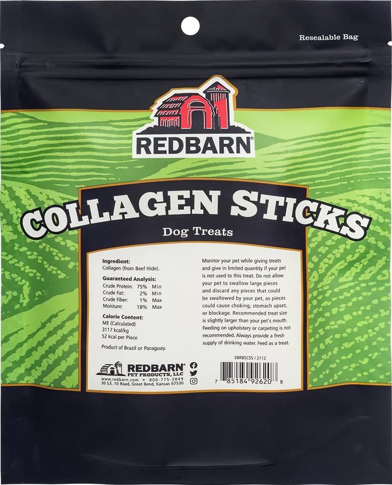 Redbarn collagen sticks dog chew texture demonstrates bite-resistant, aggressive-chewer-friendly durability.
