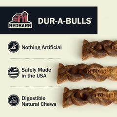 Redbarn Dur-a-Bulls braid close-up reveals meaty hickory flavor appeal.