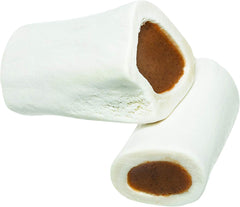 Redbarn Filled Dog Bones peanut butter 3in fill shows semi-moist center during chew