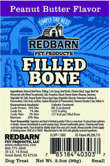 Redbarn Filled Dog Bones peanut butter 3in bone highlights safety and quality in manufacturing