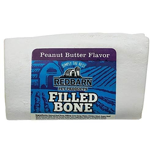 Redbarn Filled Dog Bones peanut butter 3in close-up, a palatable chew option for small dogs supporting dental care