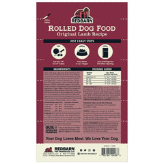 Redbarn Lamb Roll packaging front emphasizes USA-made quality and natural ingredients.