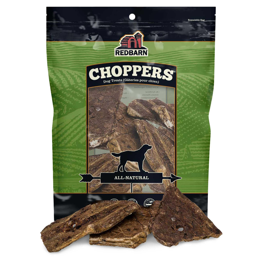 Redbarn Natural Choppers Beef Lung Chew bag front, premium single-ingredient dog treat