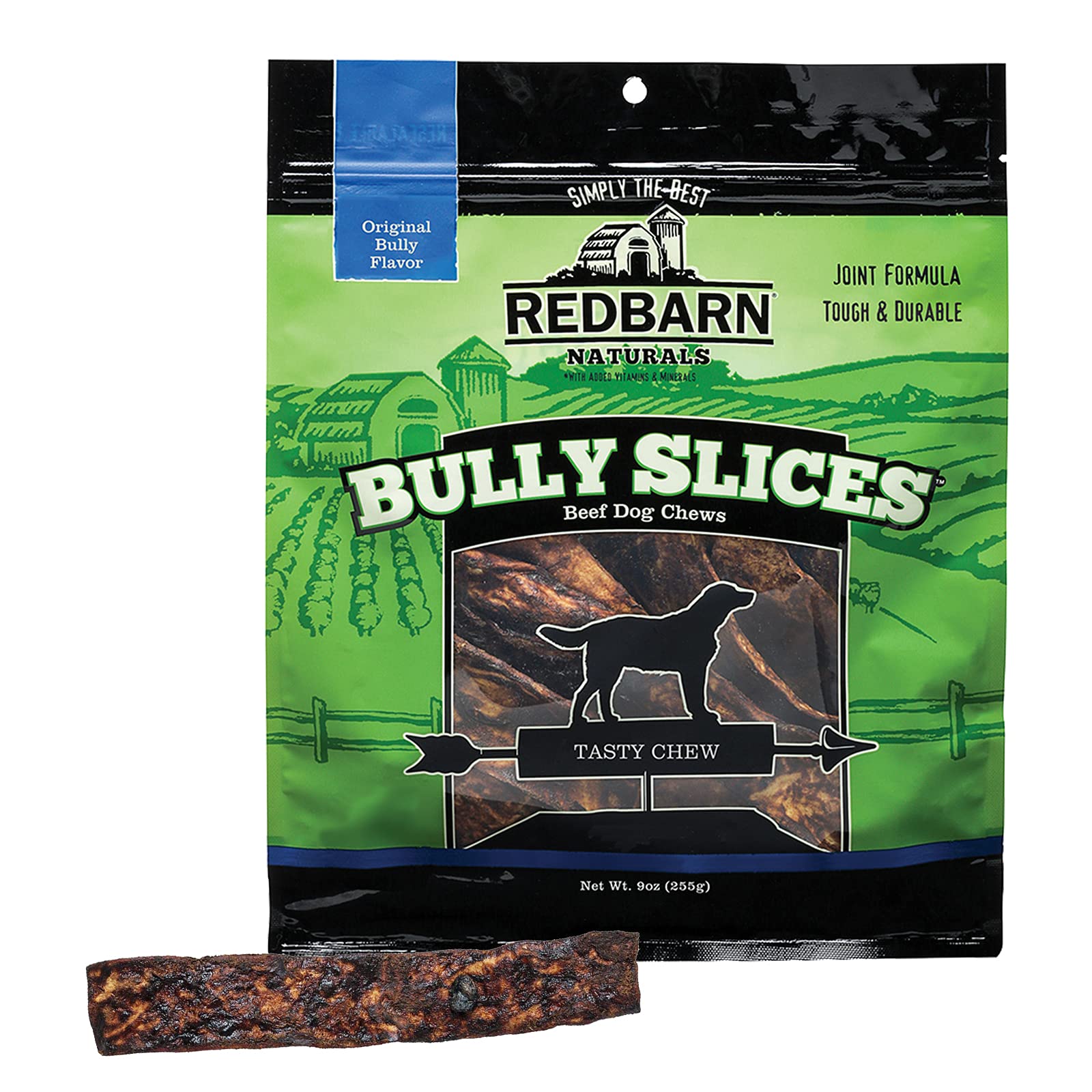 Redbarn Naturals Bully Slices pack image—long-lasting chew for dogs.