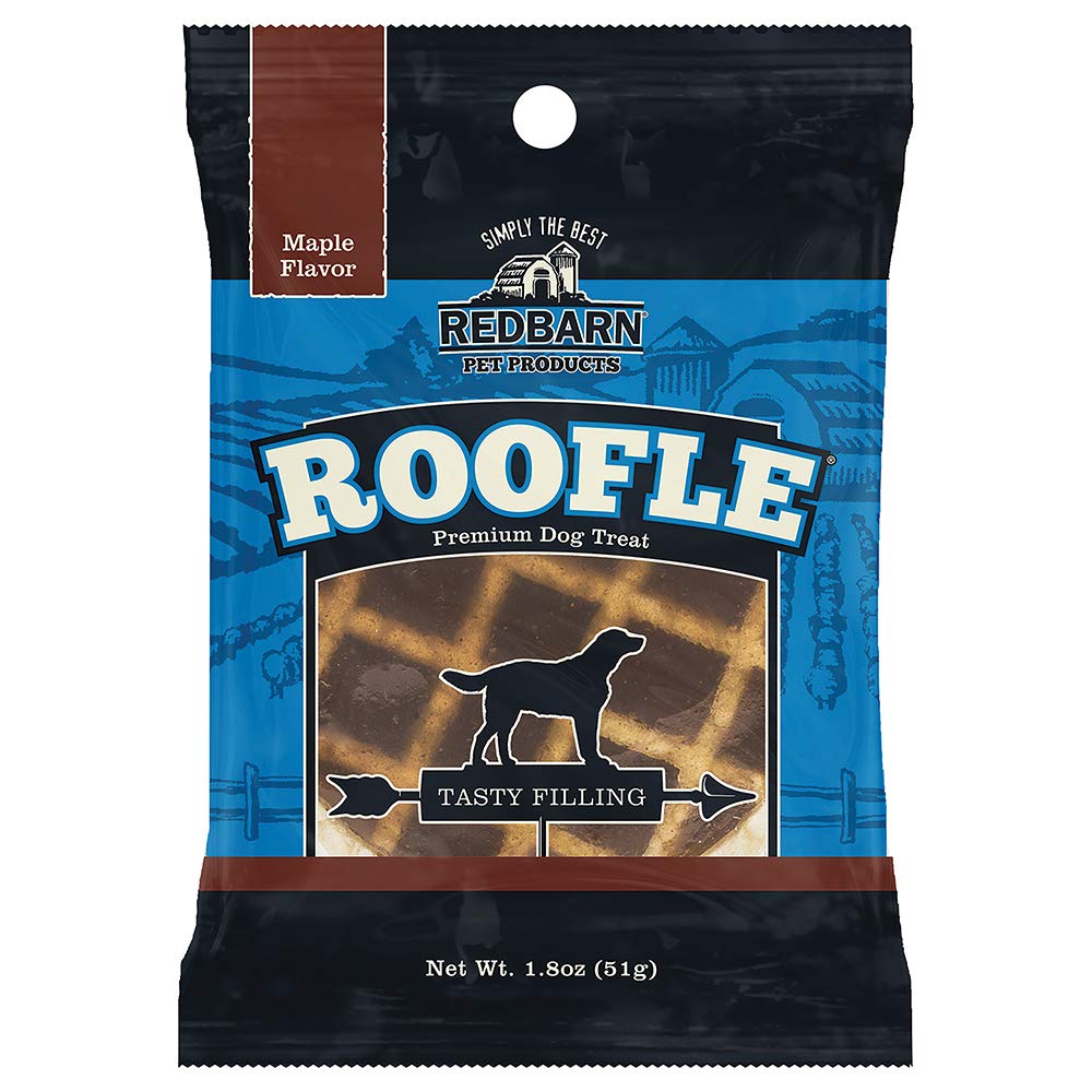 Redbarn Roofle premium dog treats pack shot shows 10-count easy rewards for training.
