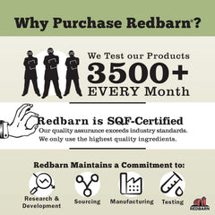 Redbarn SQF certification label indicating high safety and quality standards.