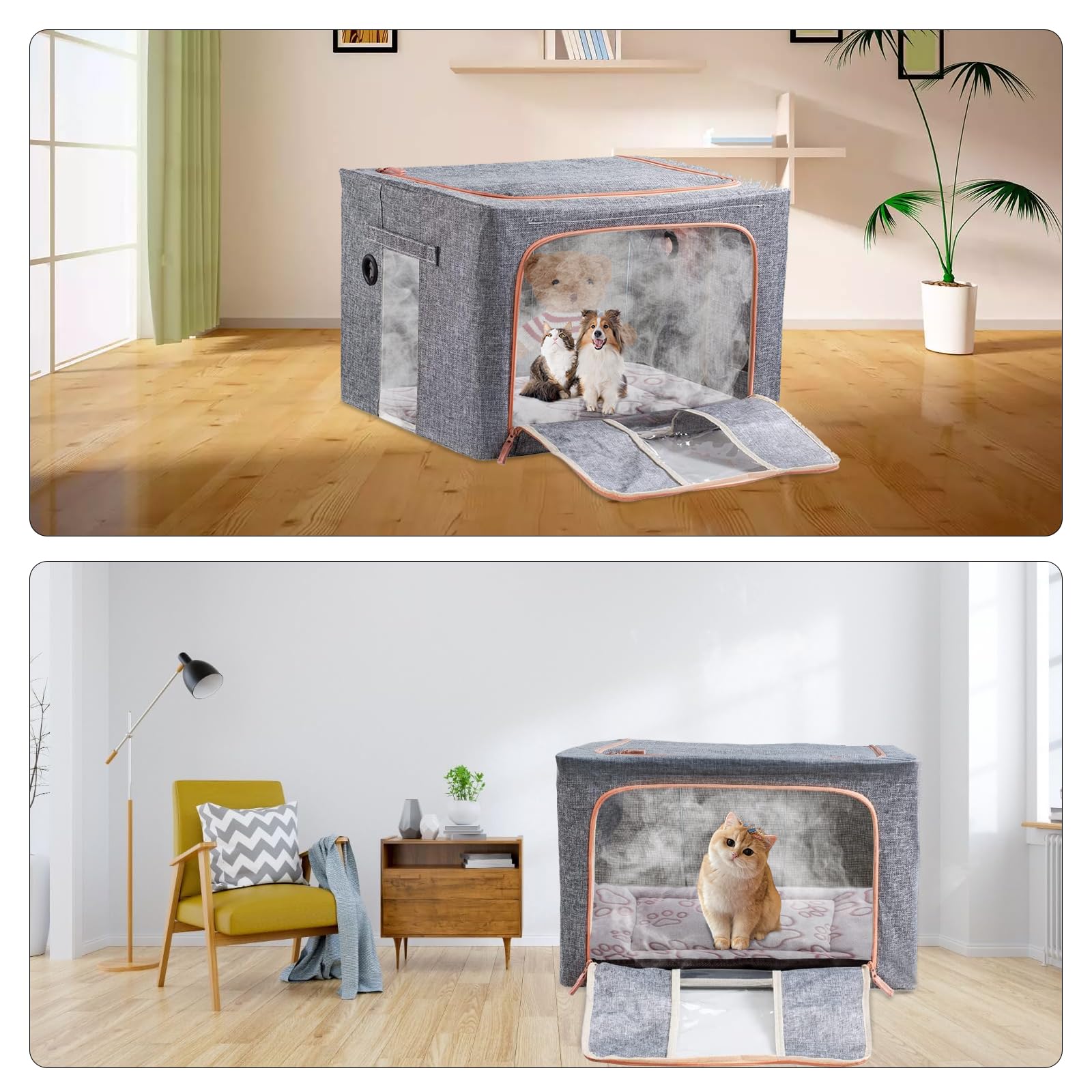 REDDODOU Puppy Incubator features a transparent window for easy observation