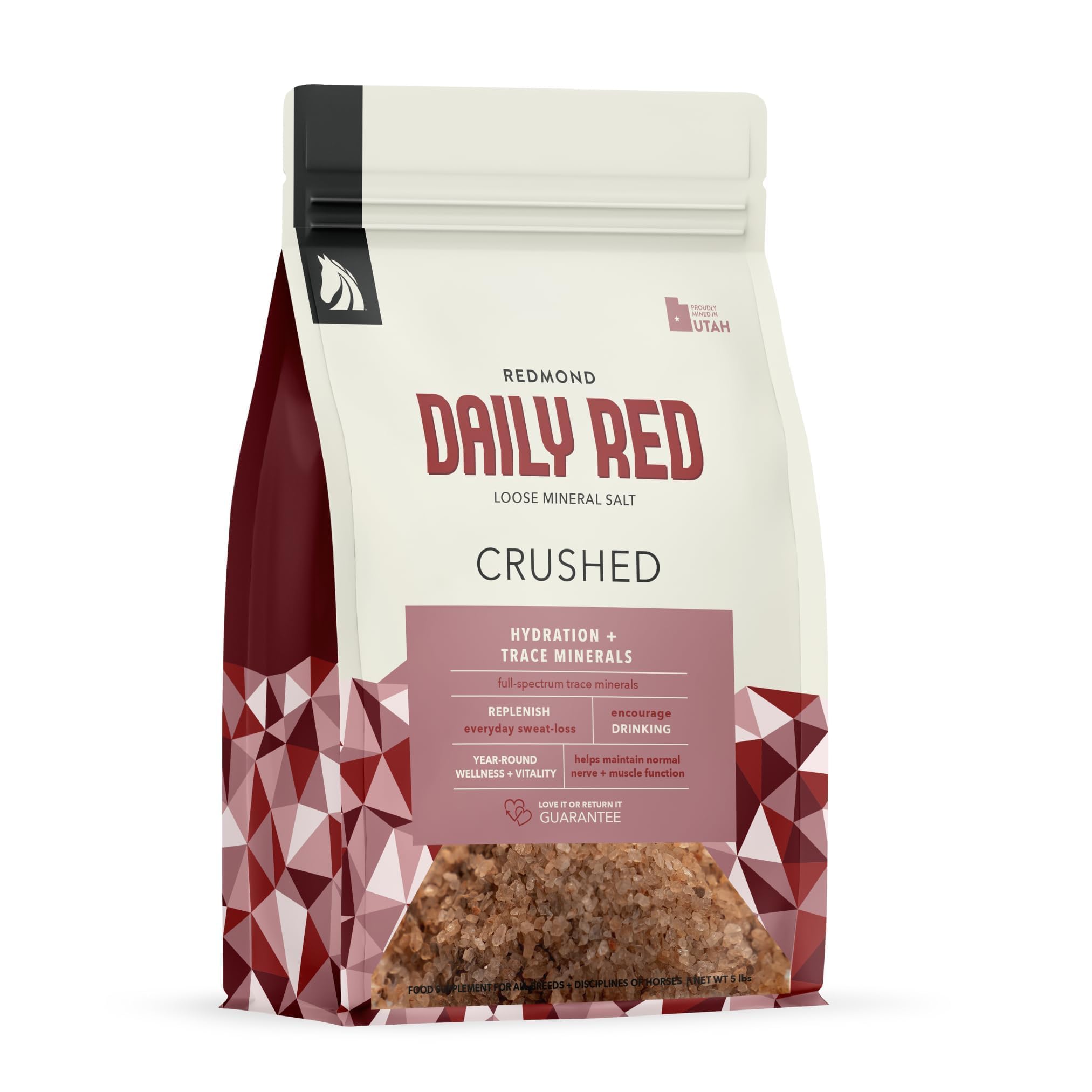 REDMOND Daily RED Crushed bag-front highlighting balanced salt for hydration support.