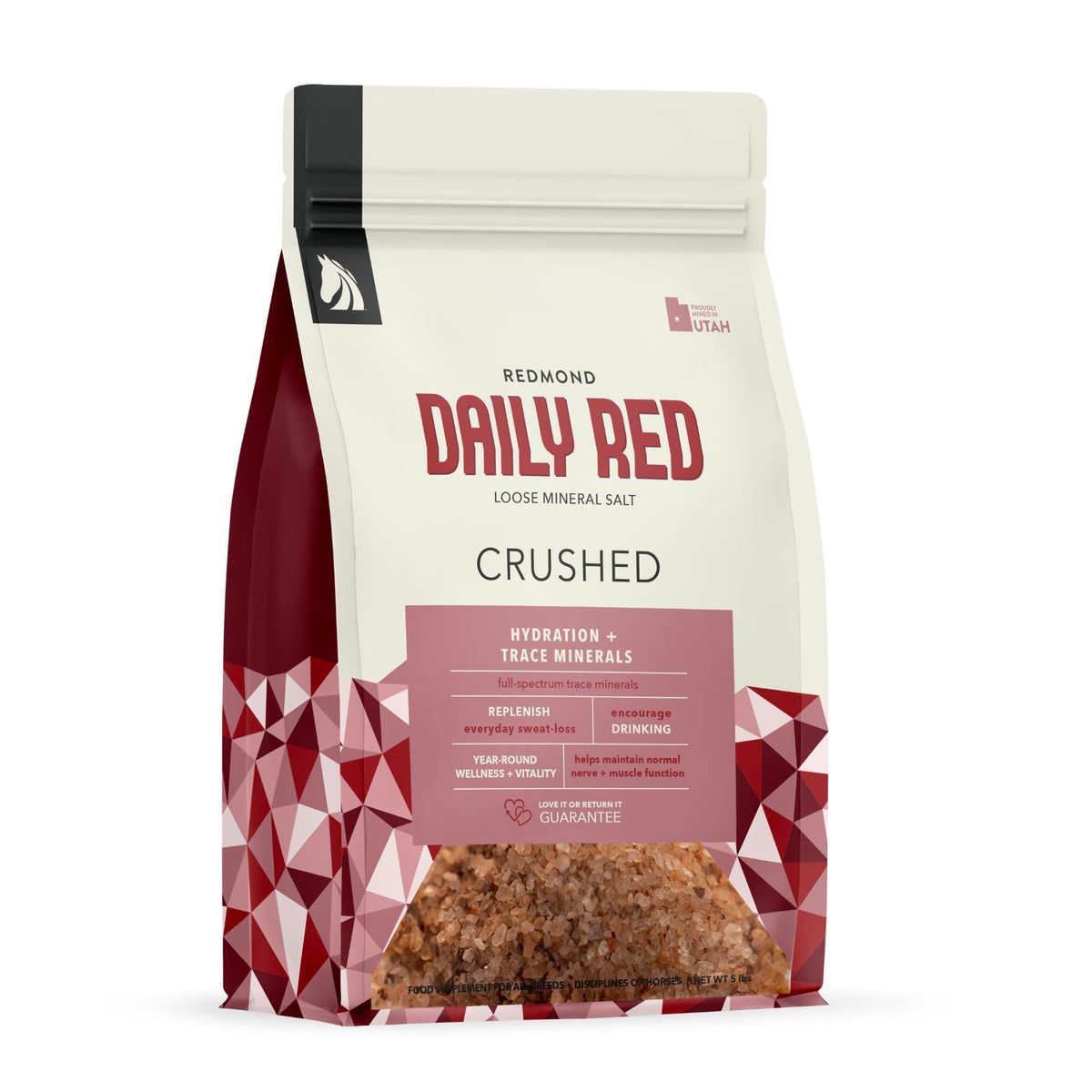 REDMOND Daily RED Crushed bag-front highlighting balanced salt for hydration support.