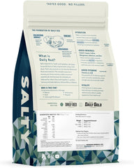 REDMOND Daily Red label closeup highlights natural sea salt minerals for hydration.