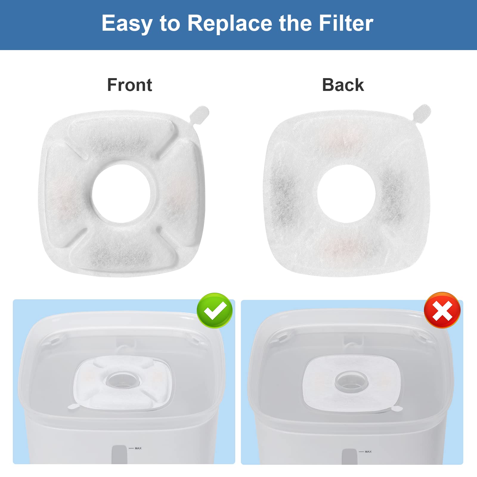 Redoso filter-packaging label shows eight replacements for convenient maintenance