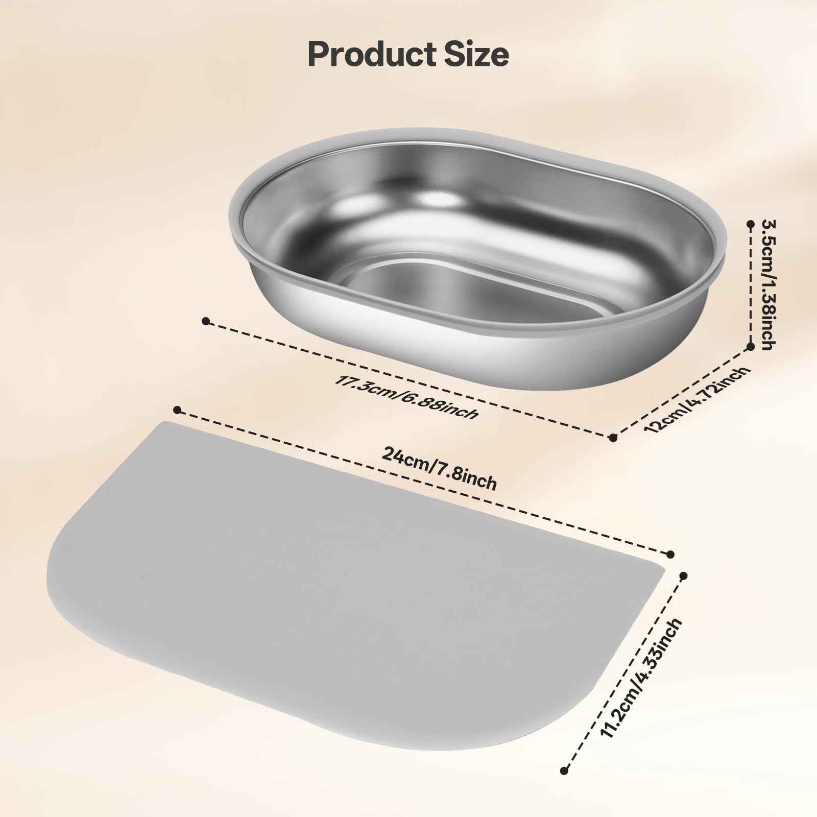 Redoso durable stainless steel bowls with mat bundle for daily pet feeds.