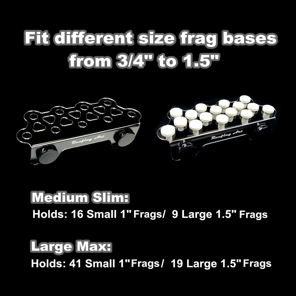 Reefing Art 8x3 frag rack closeup emphasizes precision 1/2 inch hole compatibility and durable acrylic.