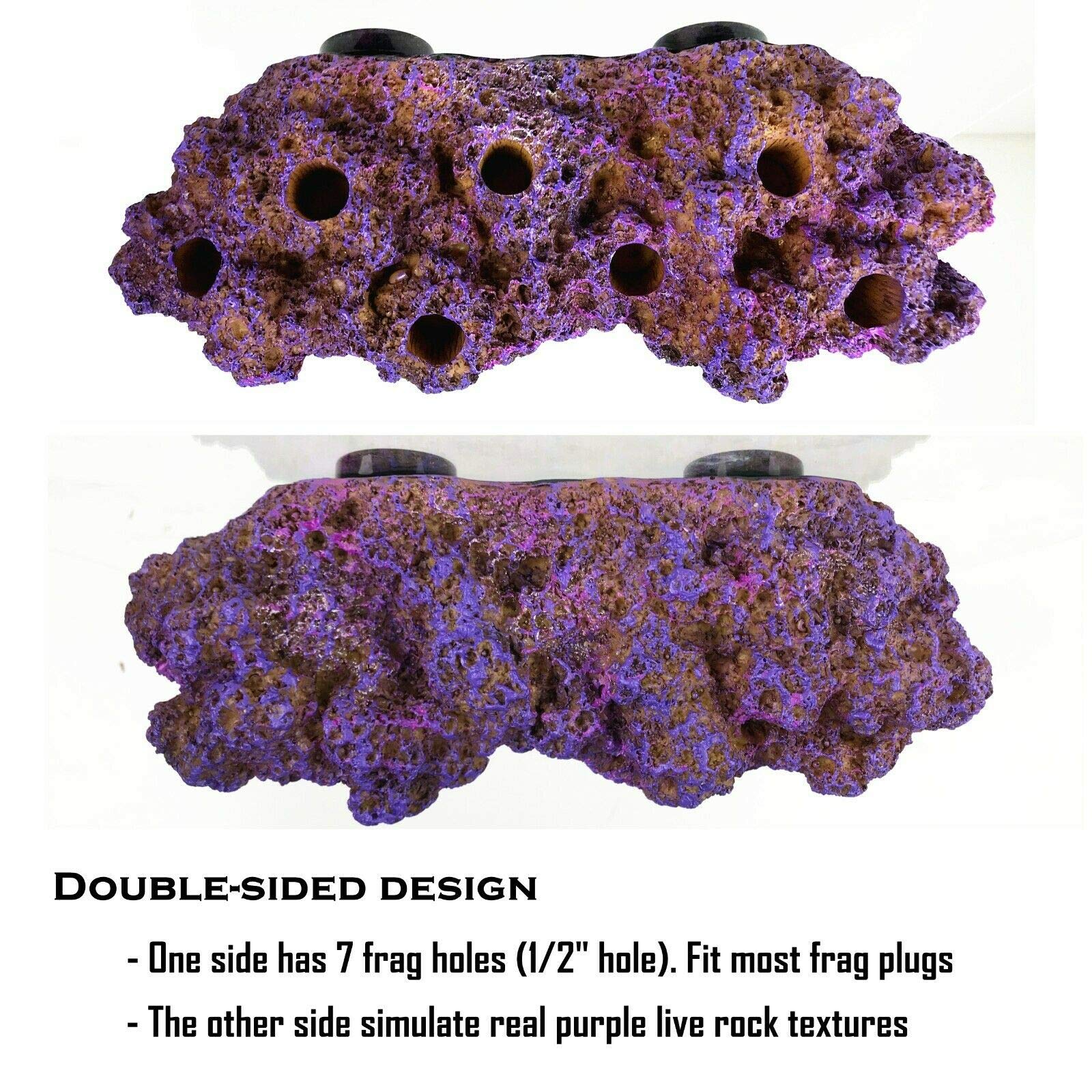 Reefing Art coralline purple finish enhances tank aesthetics while keeping frags tidy
