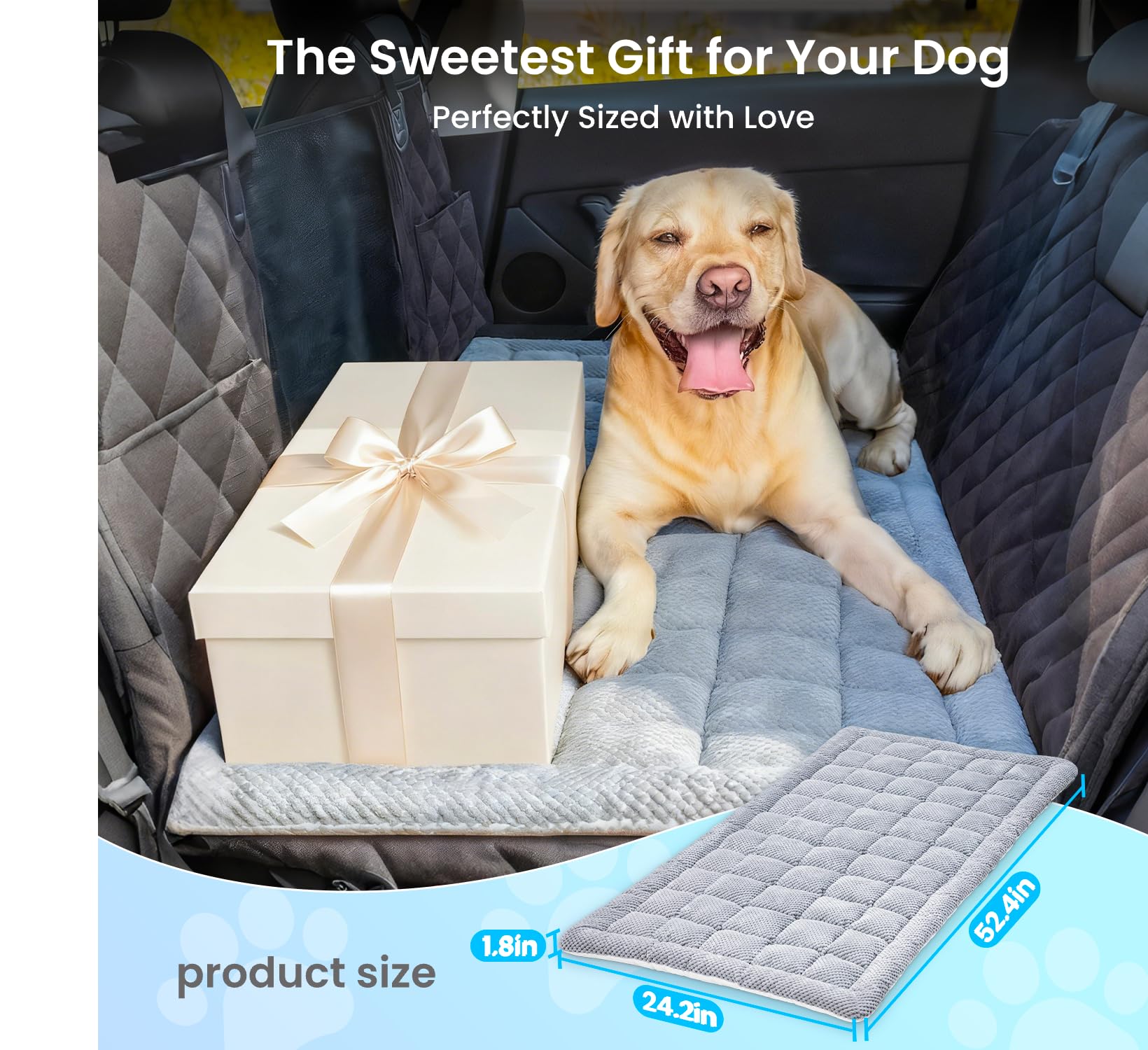 REEVAA dog bed mat chew-resistant materials durable for playful pups on the go