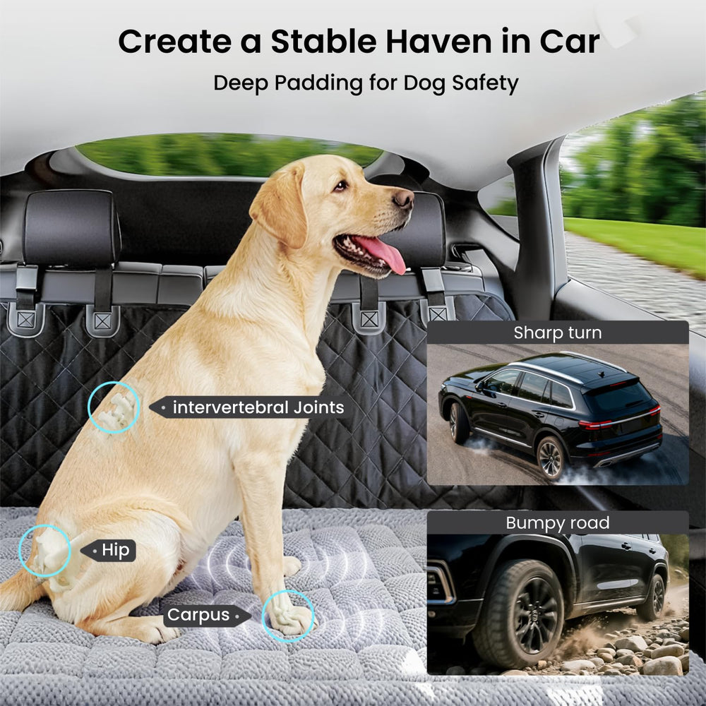 REEVAA dog bed mat plush cushioning provides soft support during road trips