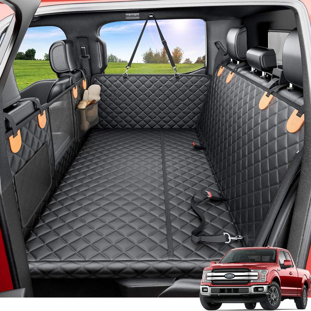 REEVAA dog truck seat cover back seat xl fit offers extra leg room for large dogs
