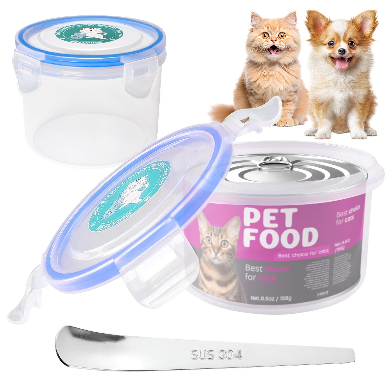 RELYING canned cat food lid closes securely to reduce odor and keep contents fresh.
