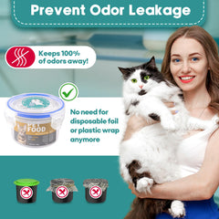 REFLYING canned cat food lids open with SUS304 spoon for convenient serving.