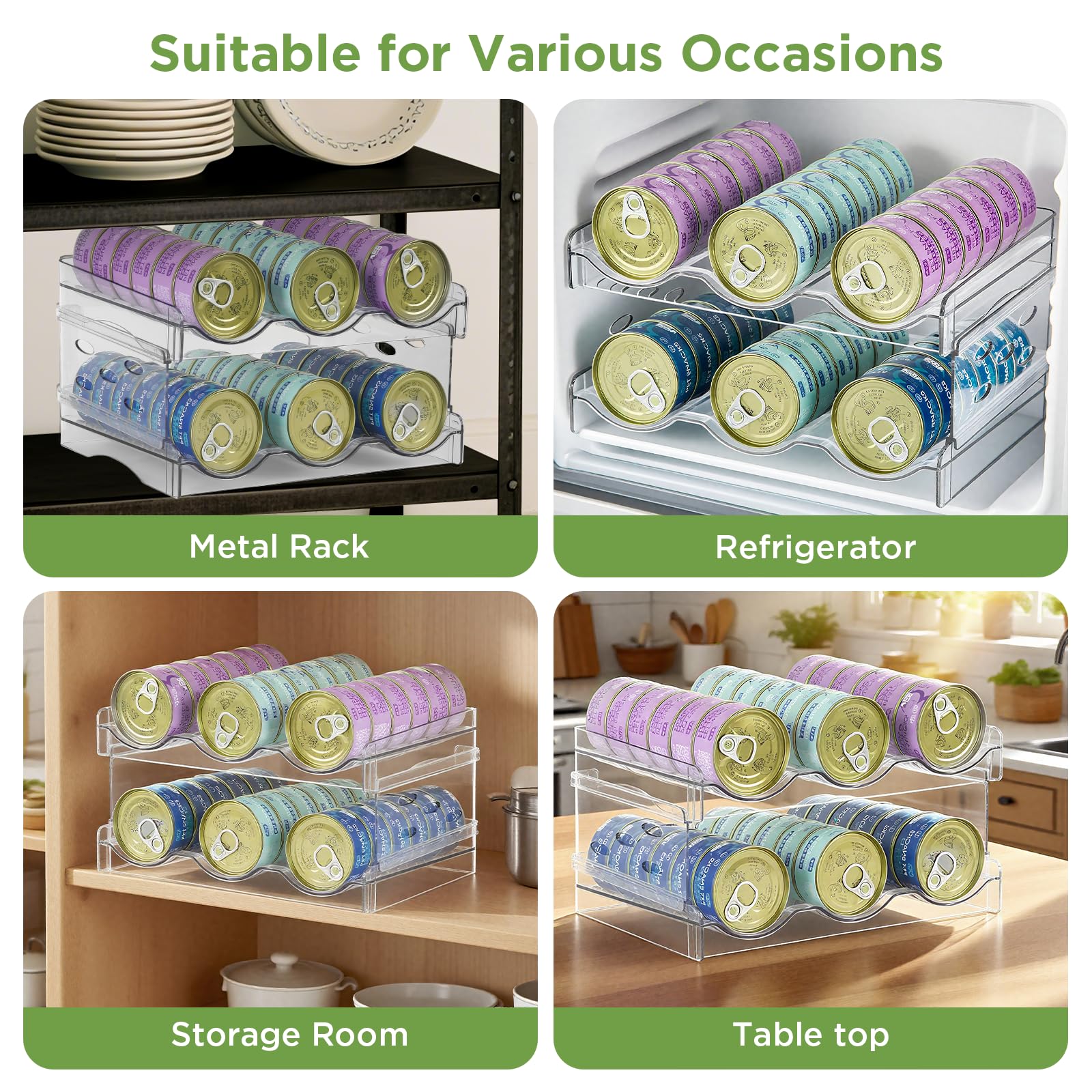 REFLYING cat can organizer fits on metal shelf for flexible placement