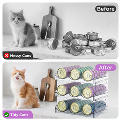 REFLYING cat food can organizer reinforced durability supports heavy stacking