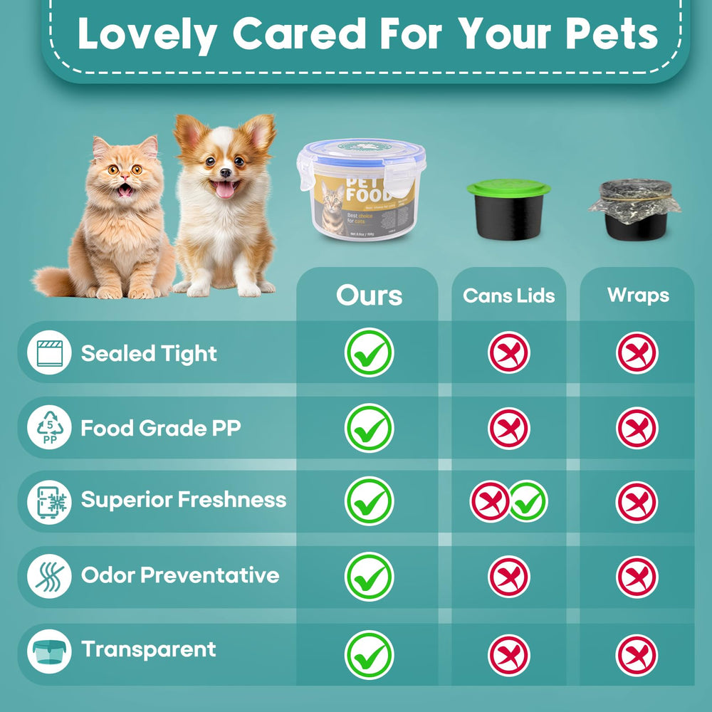 REFLYING cat food storage lid in the refrigerator keeps odors contained.