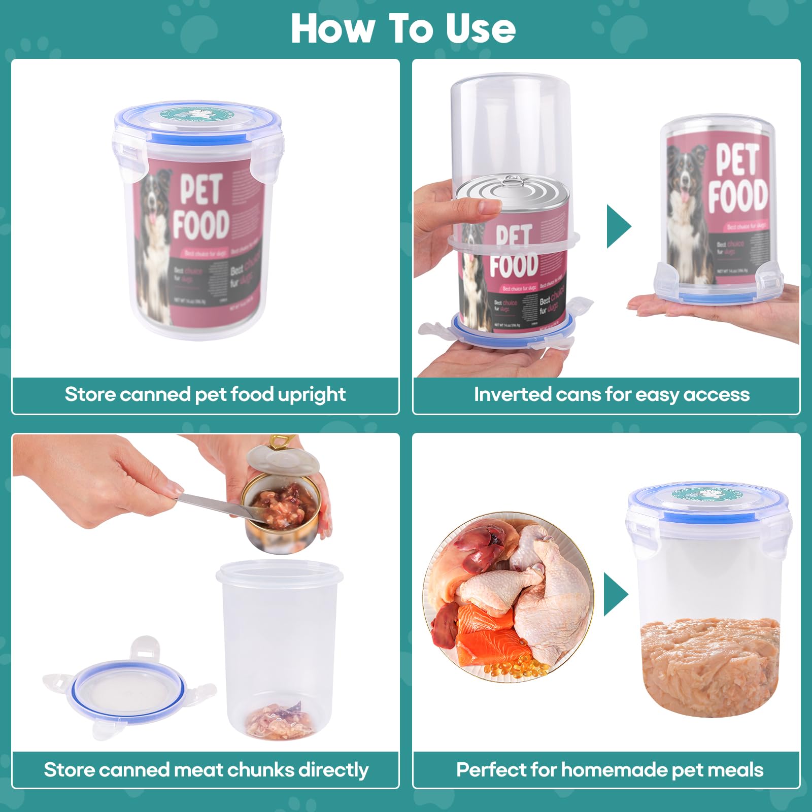 REFLYING fits most 6.5 oz and 14 oz pet food cans for versatile use