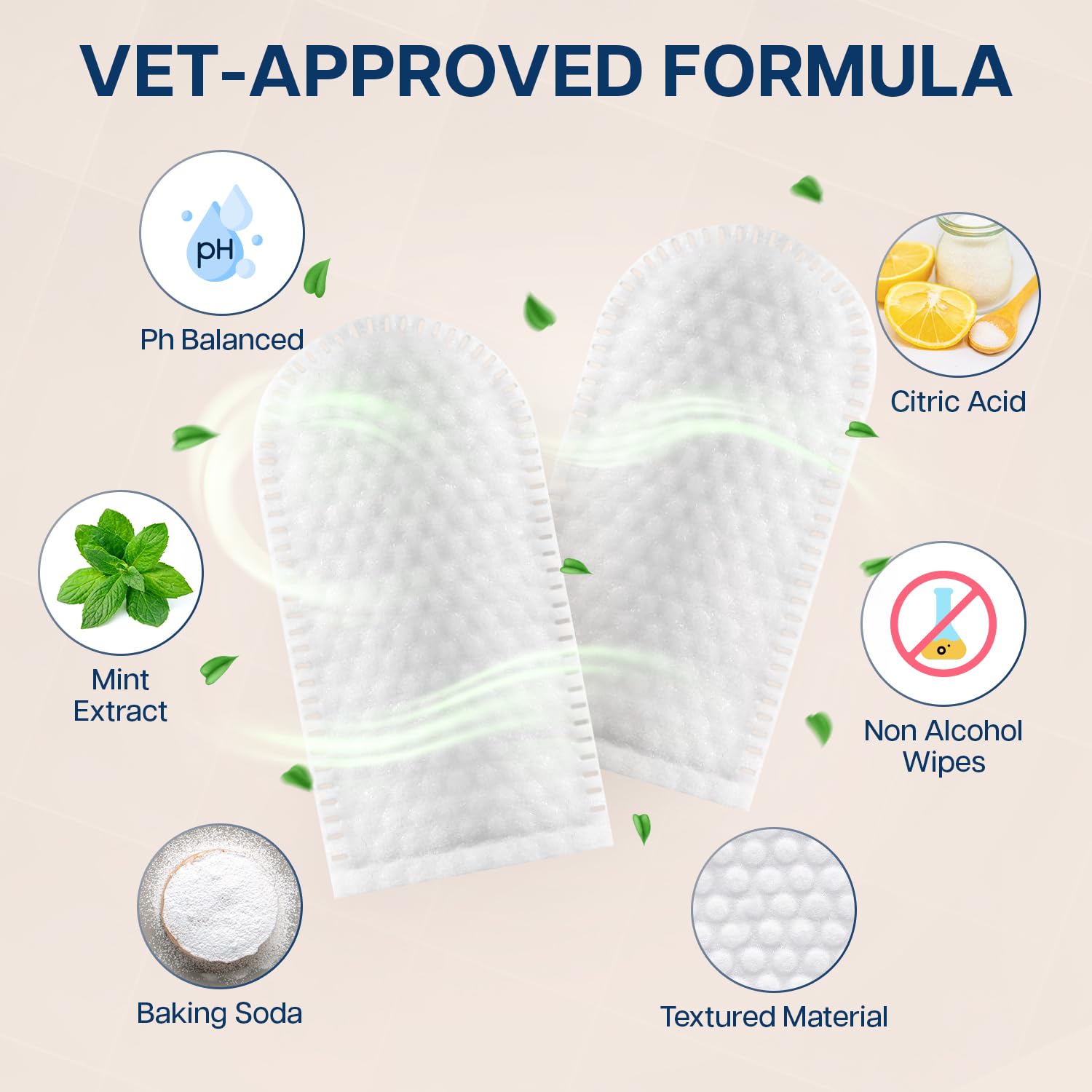 REFRESHIFY dental wipes in action on pet gums demonstrating gentle cleaning.