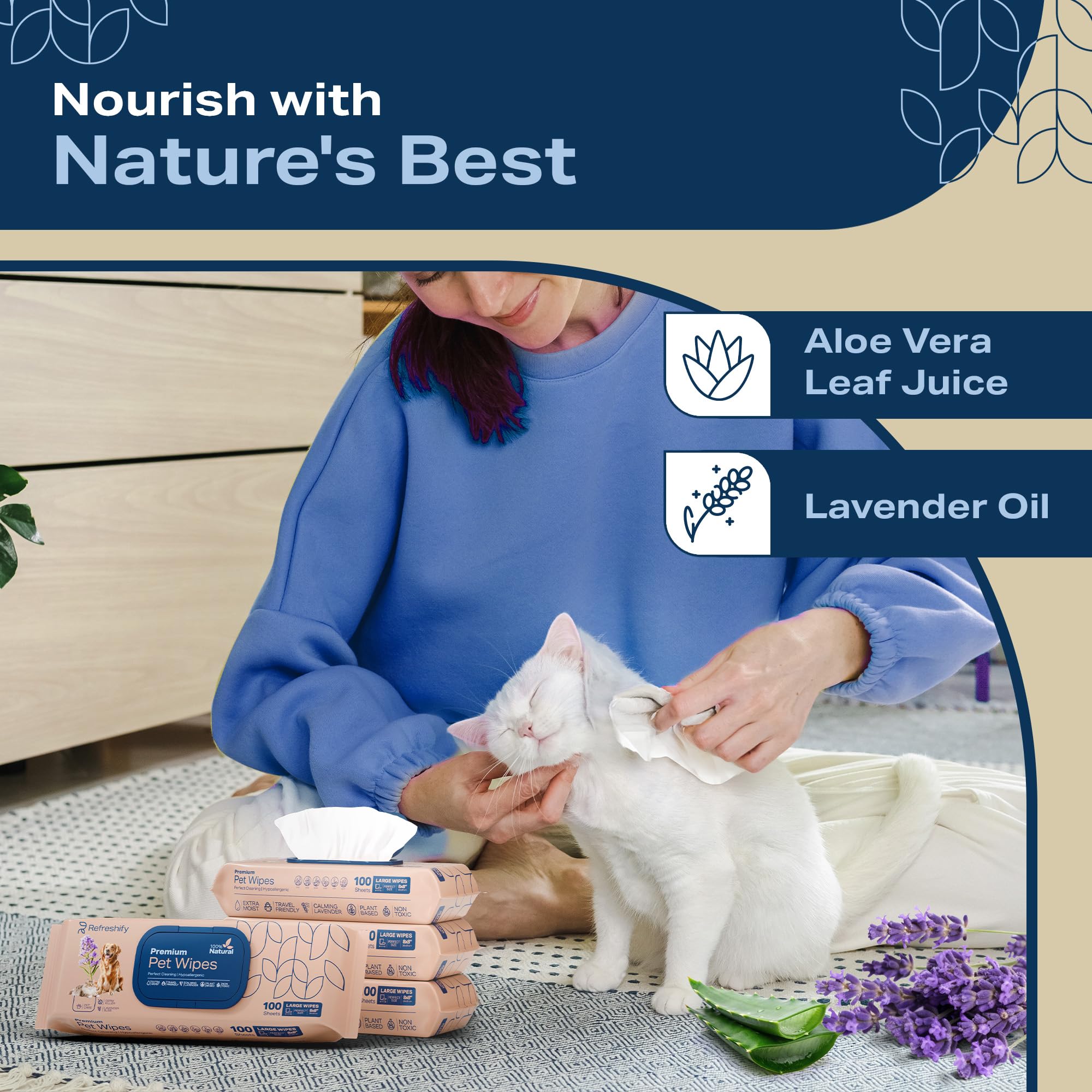 REFRESHIFY organic-ingredients avocado-aloe closeup, showcasing plant-based, gentle care