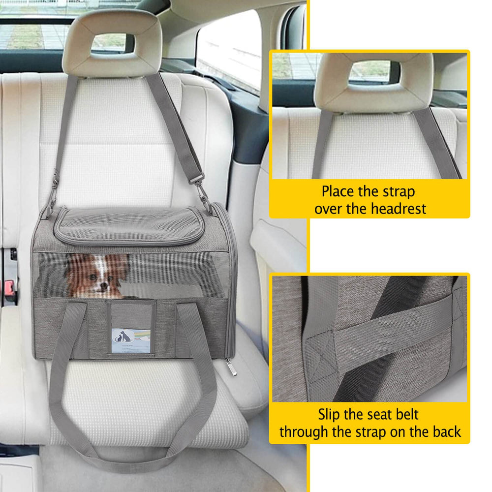 Refrze cat carrier soft tote washable fleece pad provides cozy resting spot