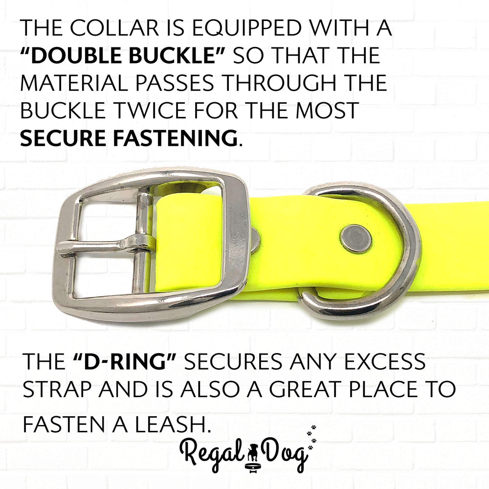 Regal Dog Products maintenance free collar cleans easily and dries quickly
