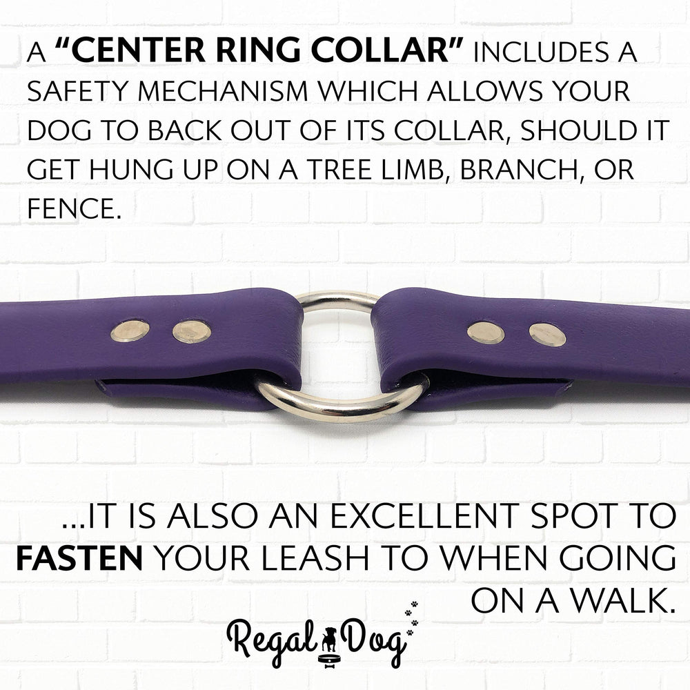 Regal Dog Products purple collar offers leather-like look with maintenance-free care