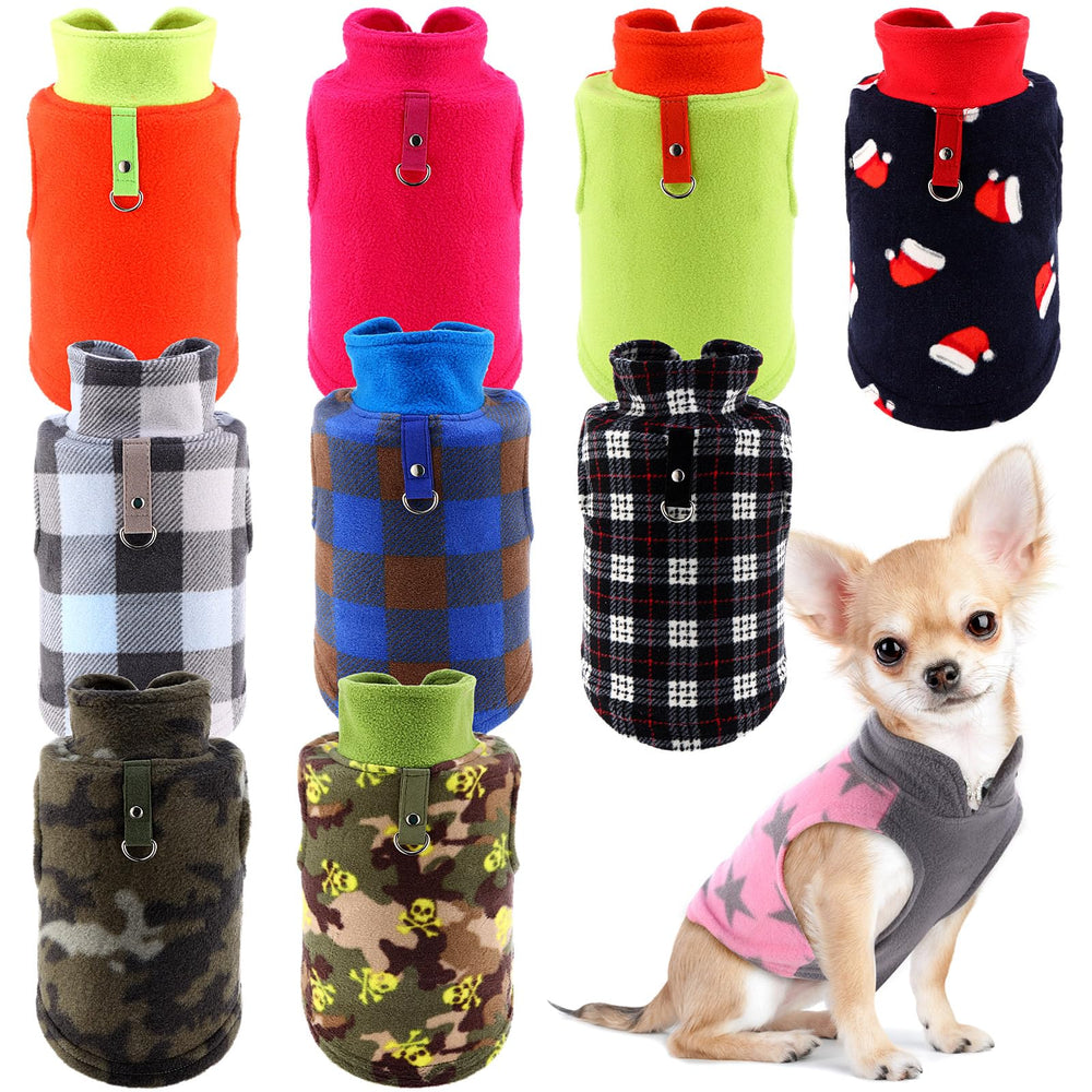 Reginary 10-pack dog sweater pullover bright plaid – easy daily outfits for small dogs.