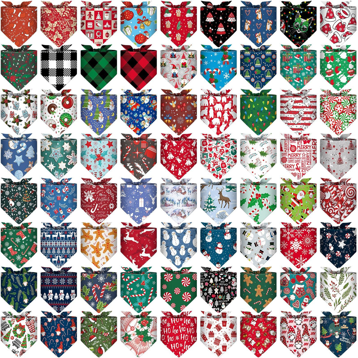 Reginary 72-pack Christmas dog bandanas package for quick holiday styling and gifting ideas