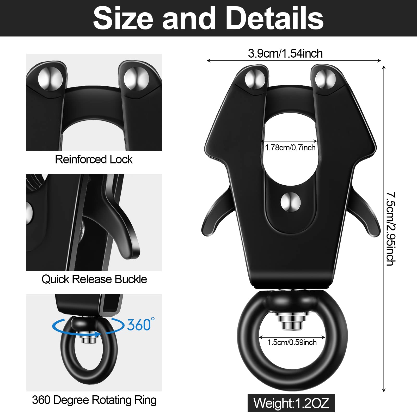 Reginary aluminum alloy dog clip close-up showing sturdy build