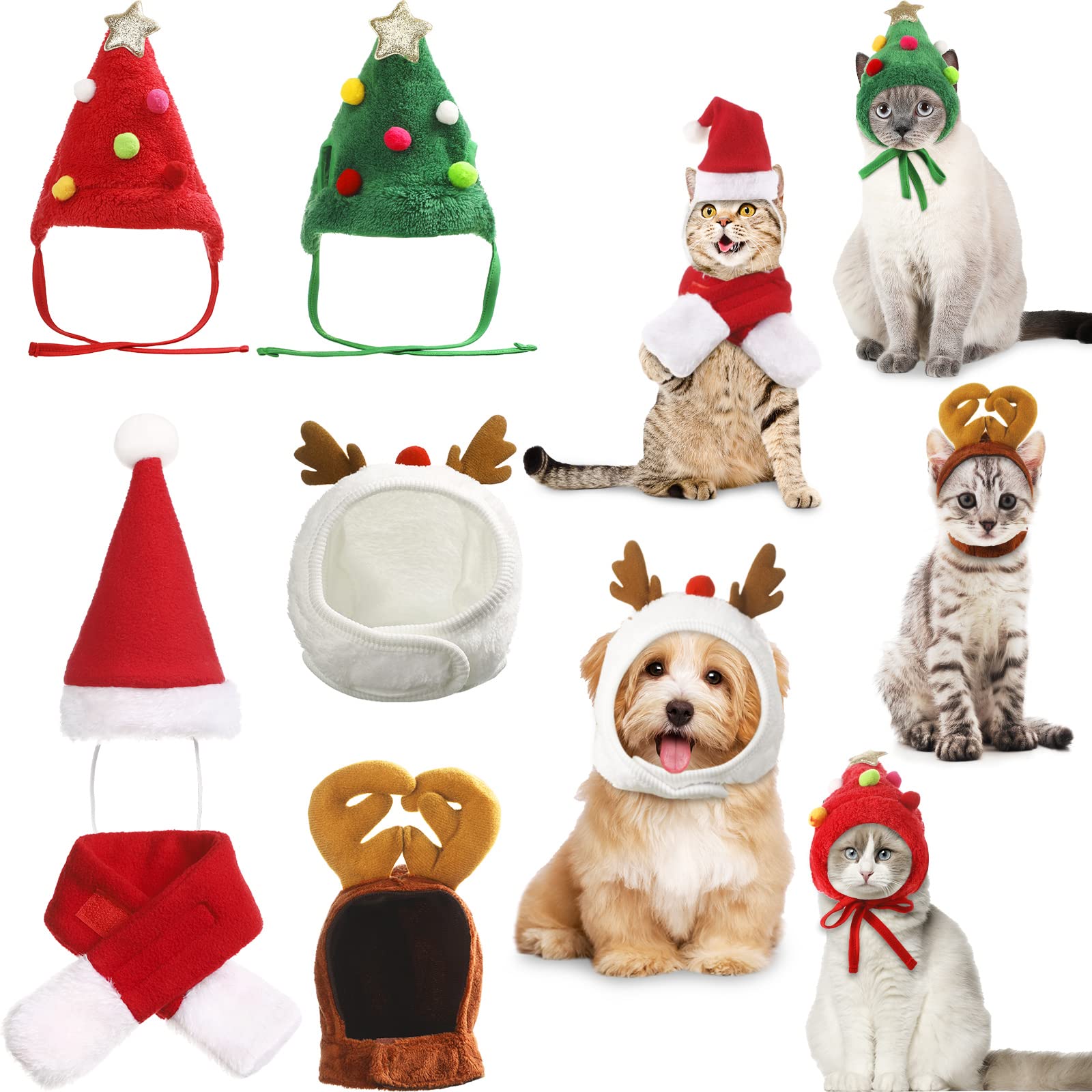 Reginary Christmas cat hat red and white—festive photo-ready look for pets