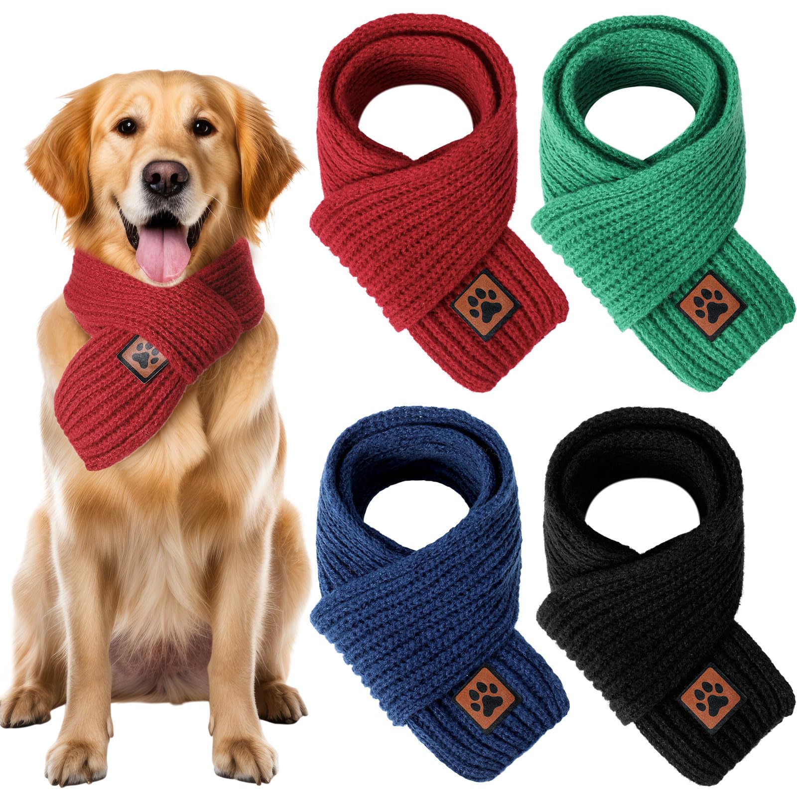 Reginary Christmas dog scarves green set: cozy warmth for winter walks.